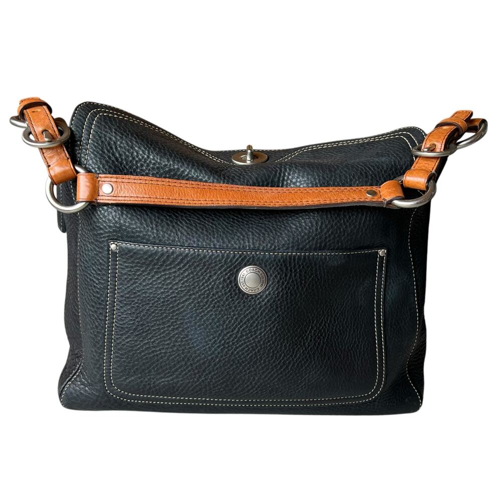 Vintage COACH Pebbled Leather Chelsea Hobo Bag / Large Purse